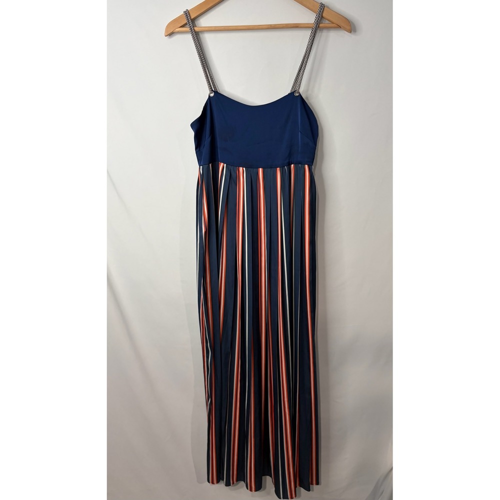 Boston Proper Nautical Striped Maxi Dress Womens XS Strappy Preppy Old Money